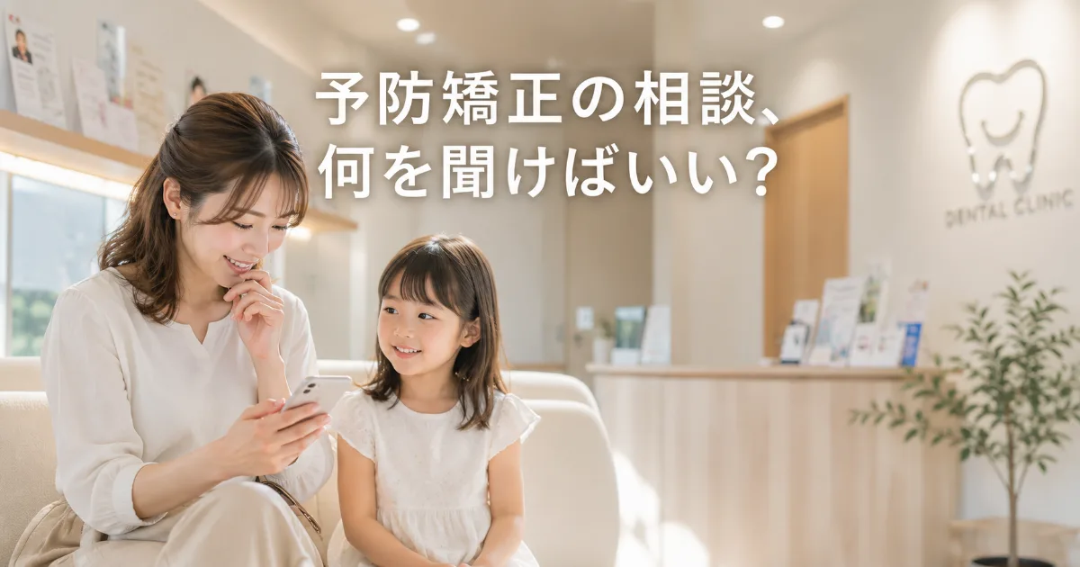 予防矯正の初回相談で何を聞けばいい?保護者のための準備・流れ・質問リスト|コラムのアイキャッチ画像